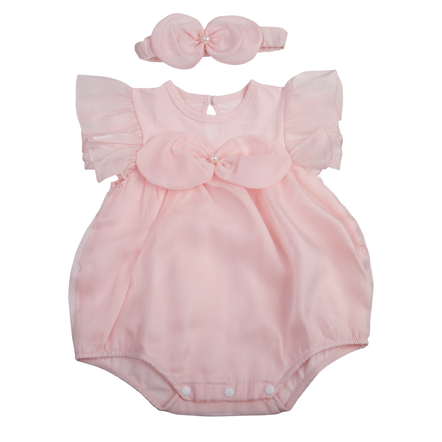 Set body bé gái KidsPlaza nơ ngọc HN25H (Hồng) 