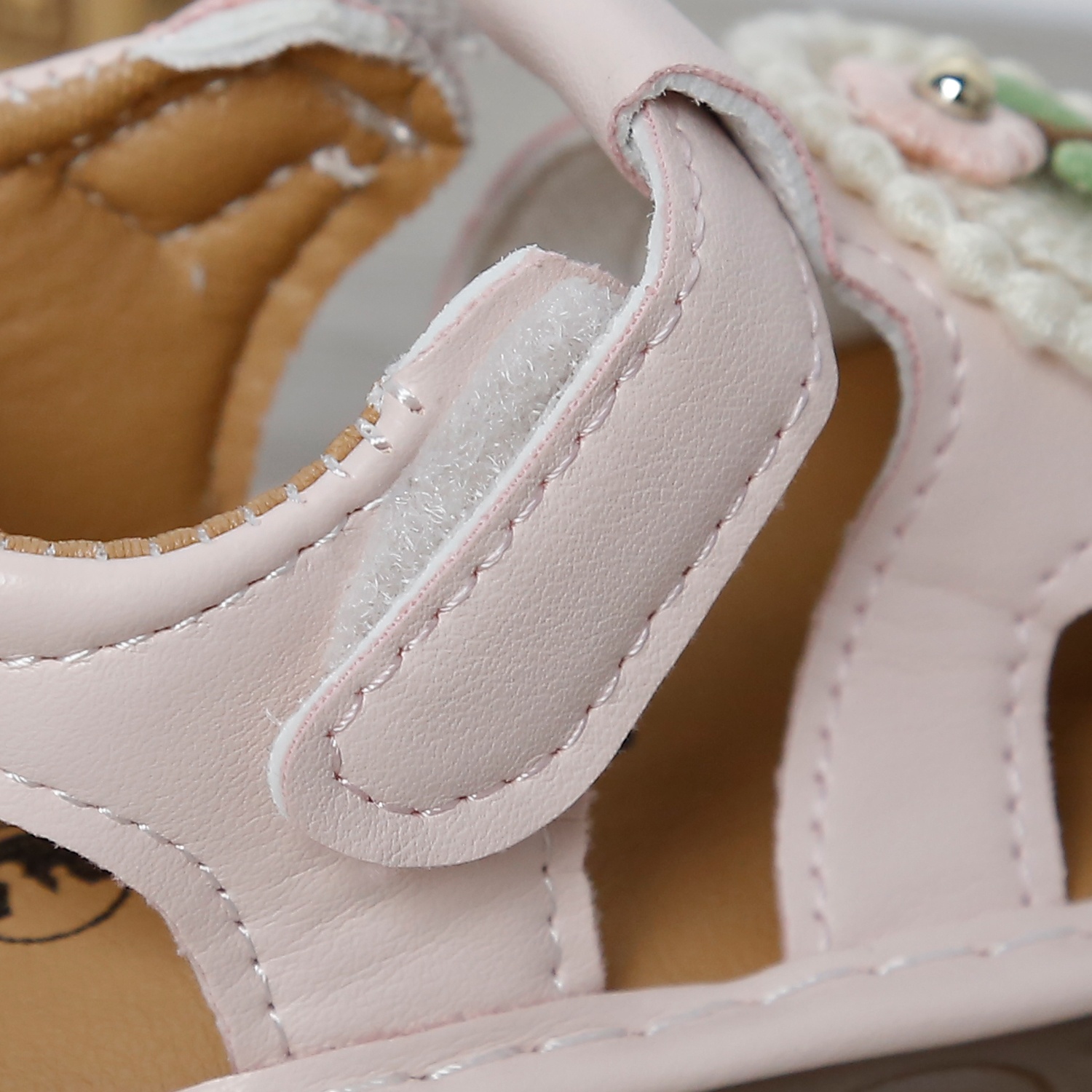 Dép sandal tập đi kèn Mamago 25MS7 thêu hoa (Hồng)