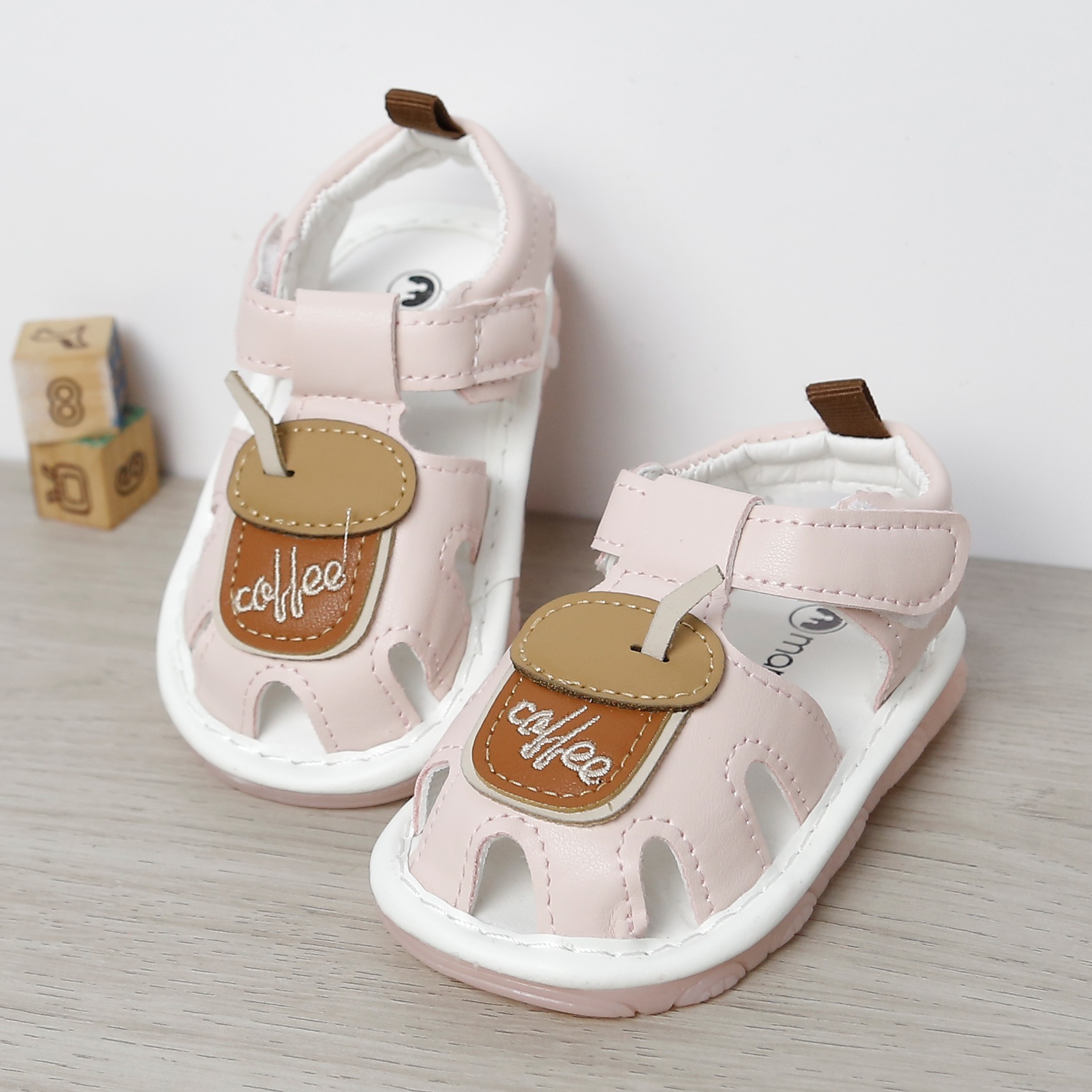 Dép sandal tập đi kèn Mamago 25MS9 coffee (Hồng)