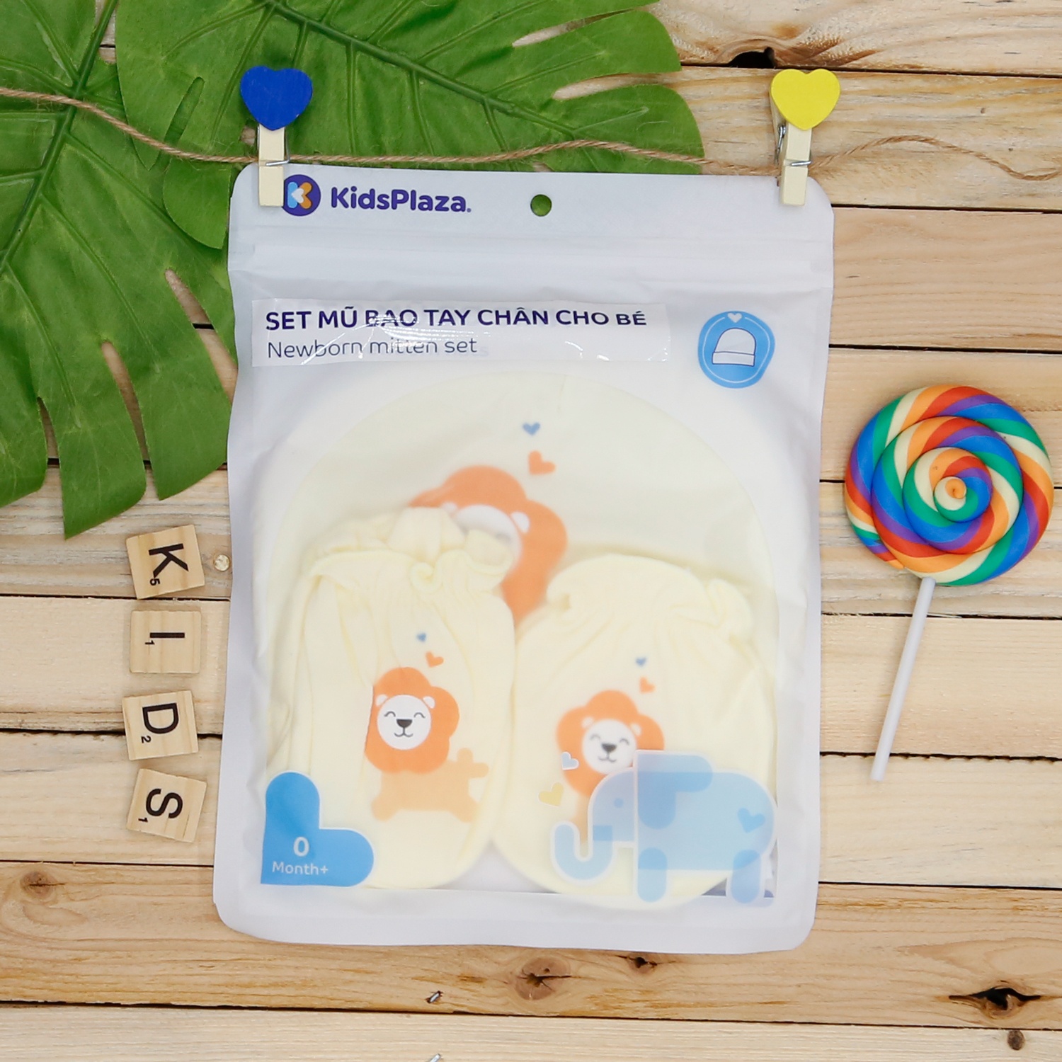 Set mũ bao tay chân KidsPlaza BA21 ( Vàng ) hình 1