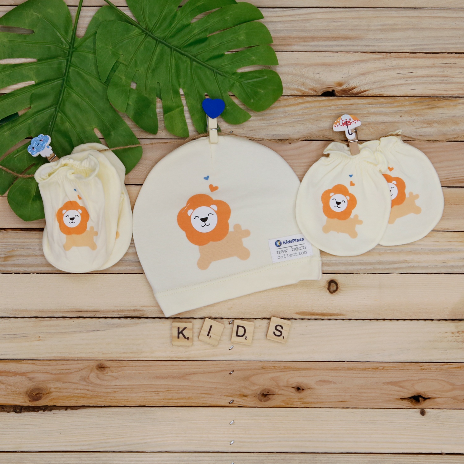 Set mũ bao tay chân KidsPlaza BA21 ( Vàng ) hình 2