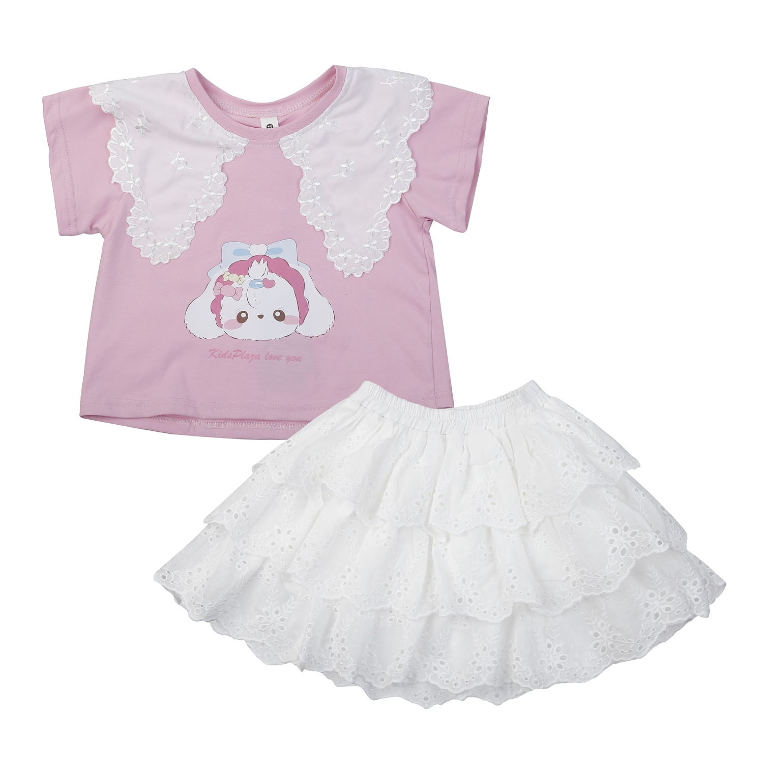 Set váy bé gái KidsPlaza cổ ren AT25H (Hồng Đậm Trắng) 