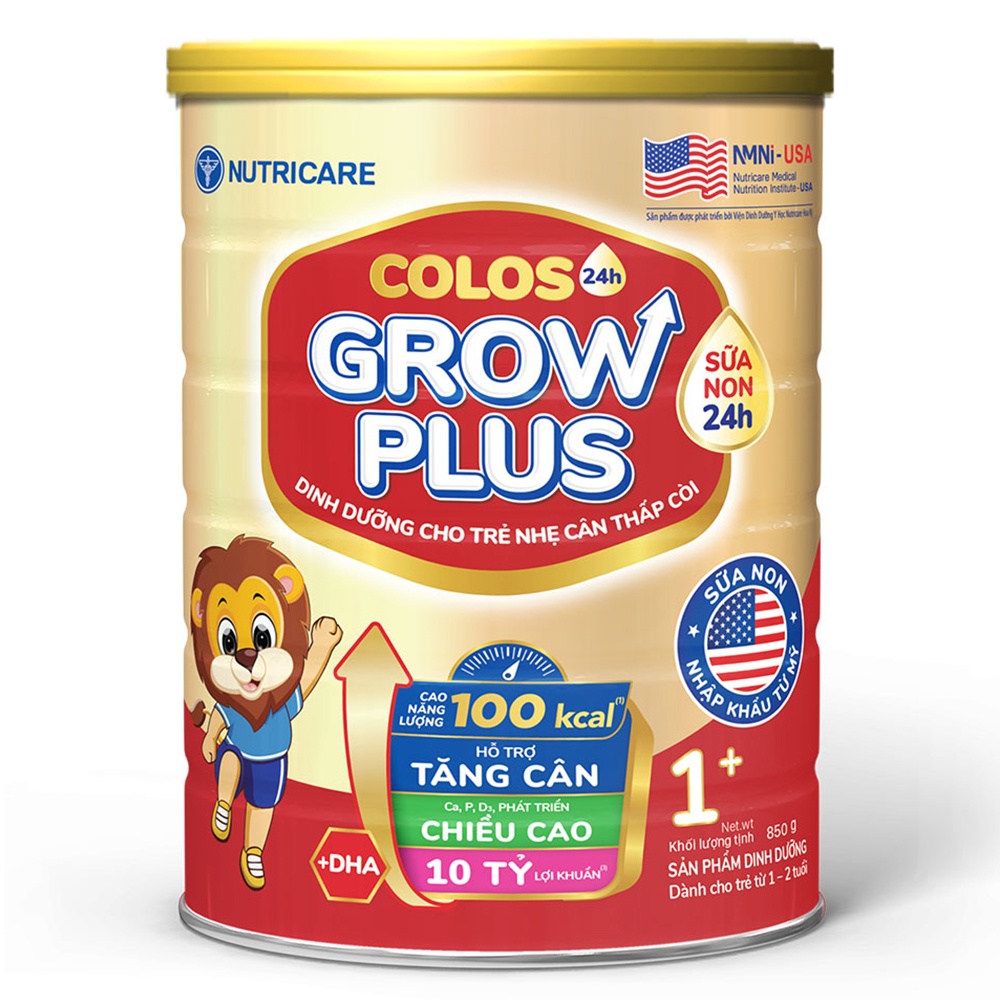 Sữa bột Nutricare Colos 24h Grow Plus 1+ 850g 