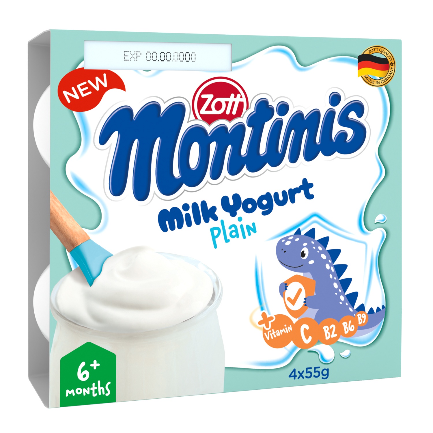 Sữa chua Zott Montinis vị nguyên bản 4*55g