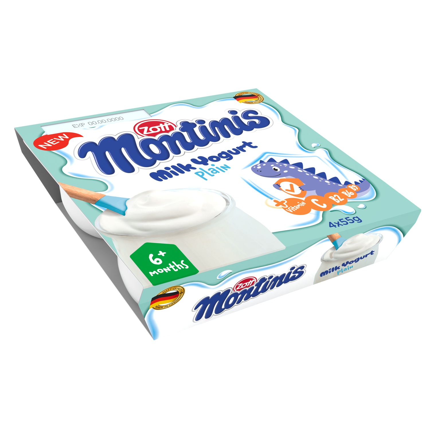 Sữa chua Zott Montinis vị nguyên bản 4*55g