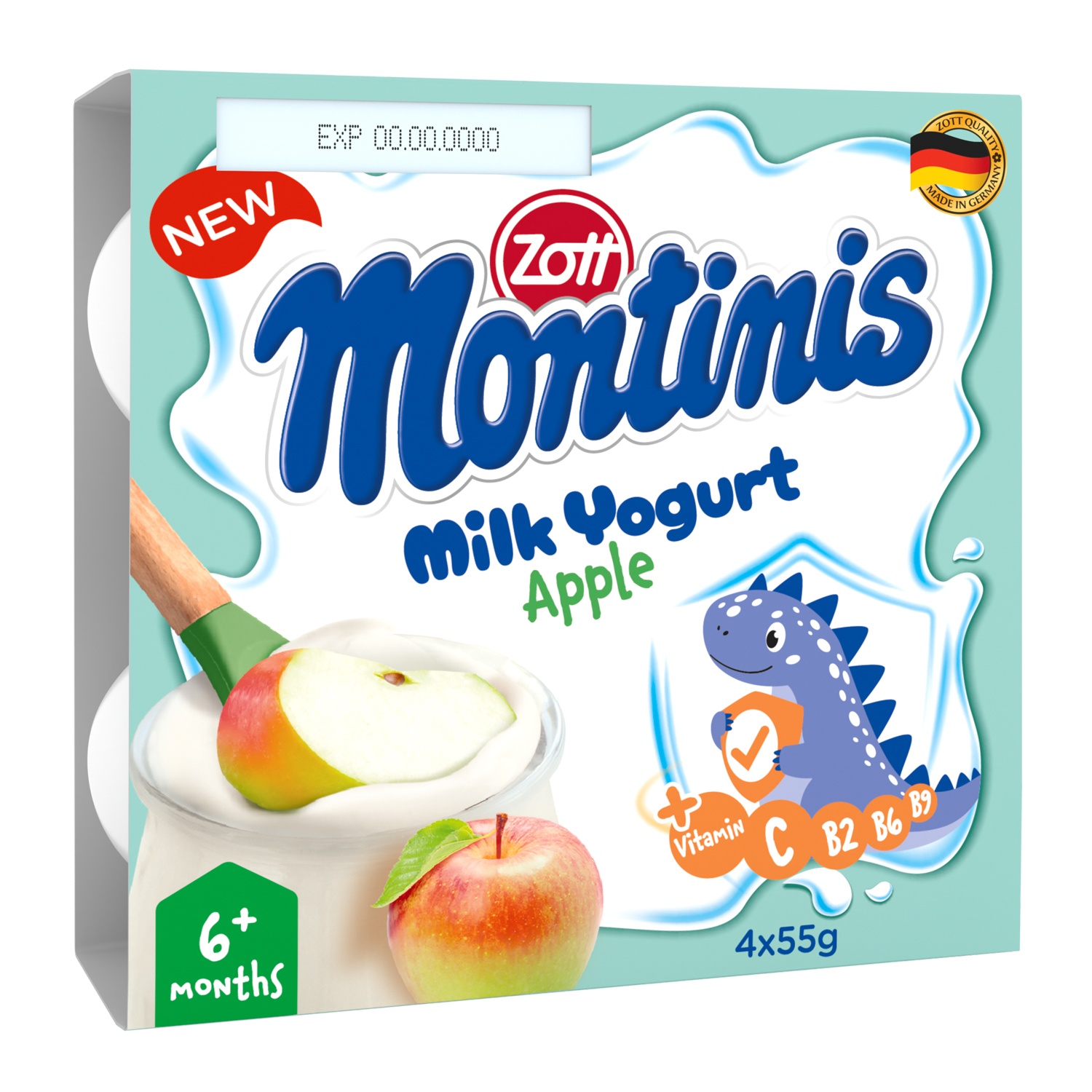 Sữa chua Zott Montinis vị táo 4*55g