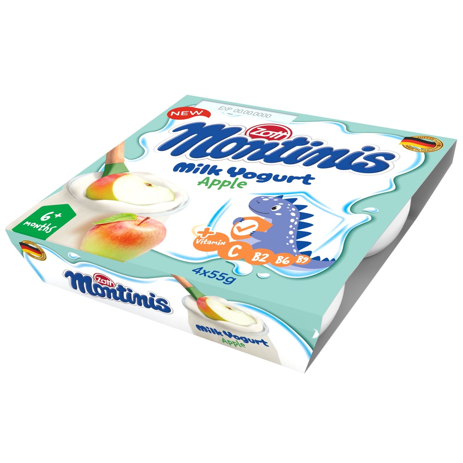 Sữa chua Zott Montinis vị táo 4*55g