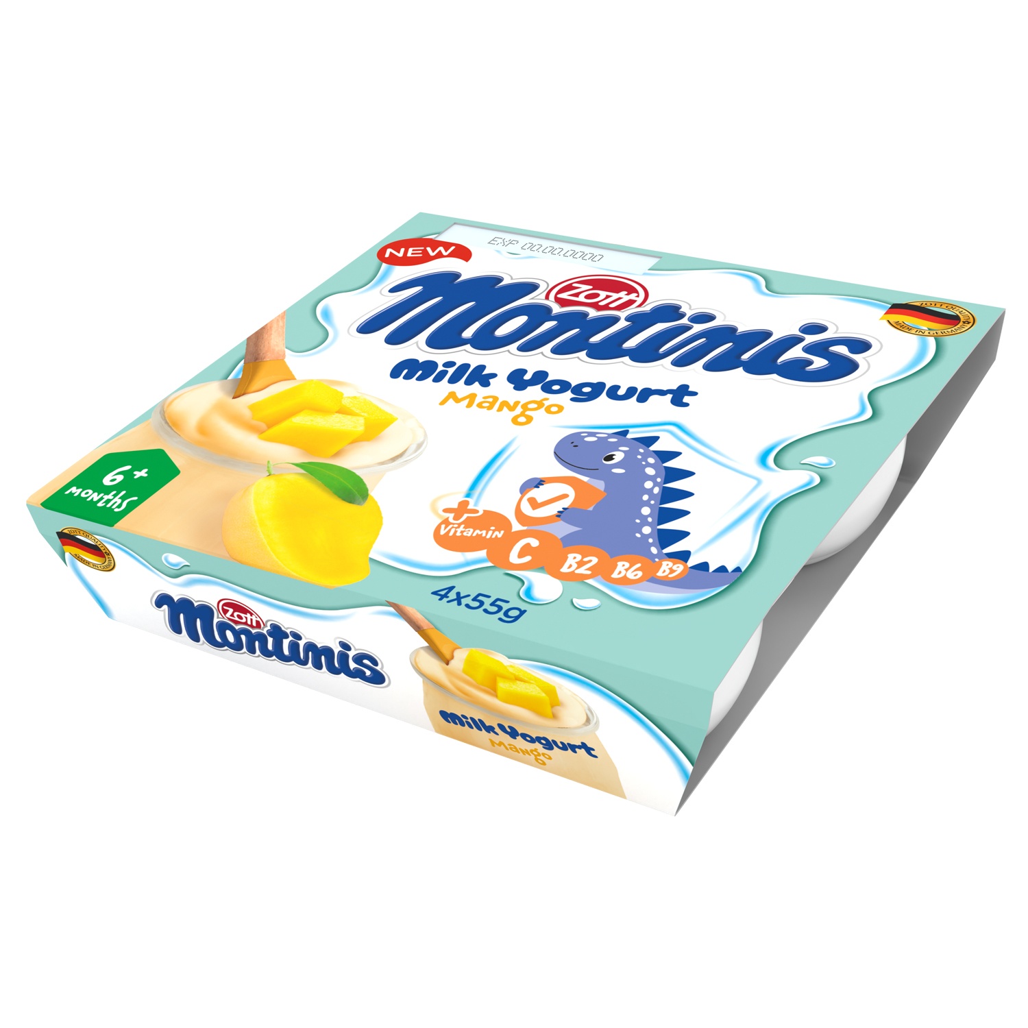 Sữa chua Zott Montinis vị xoài 4*55g