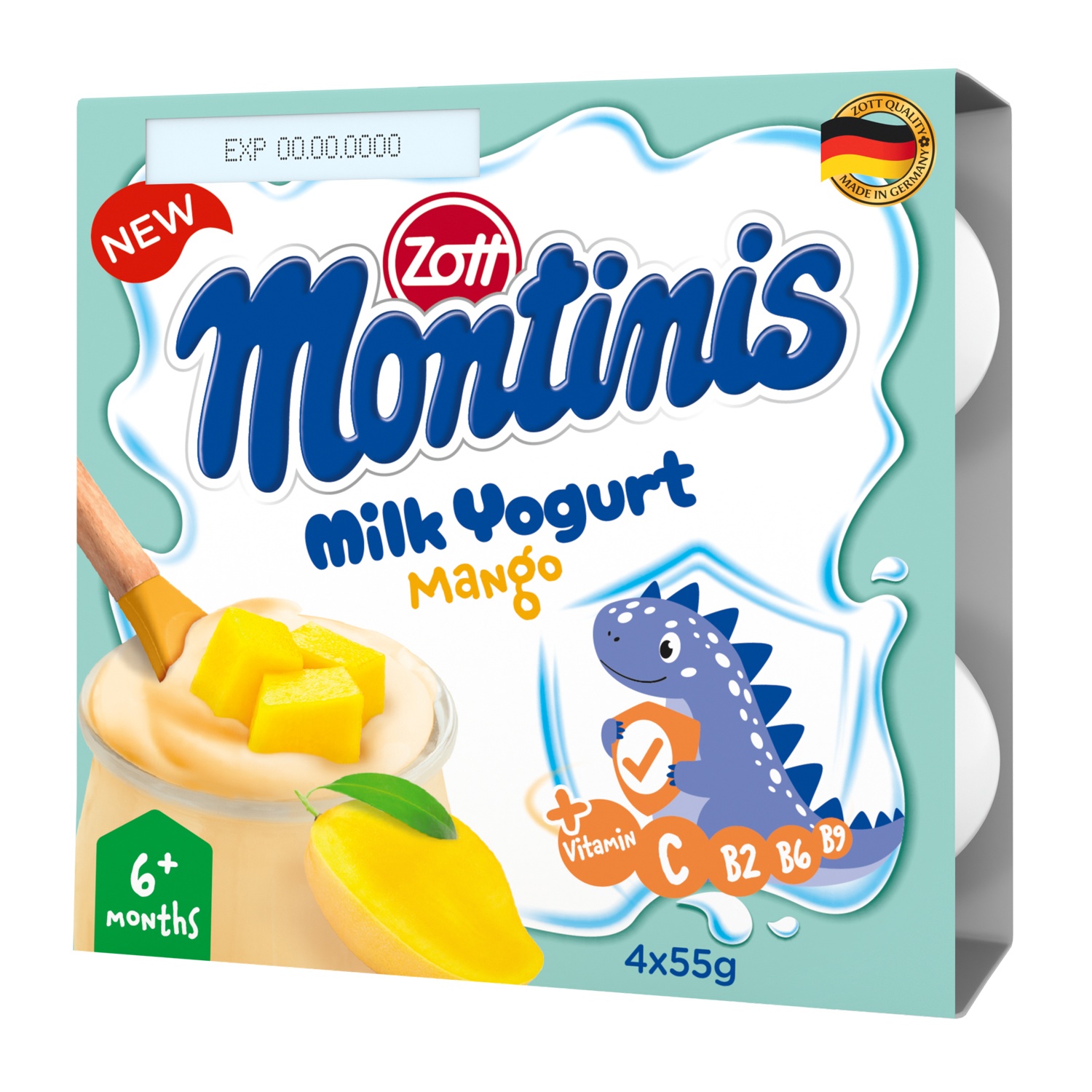 Sữa chua Zott Montinis vị xoài 4*55g