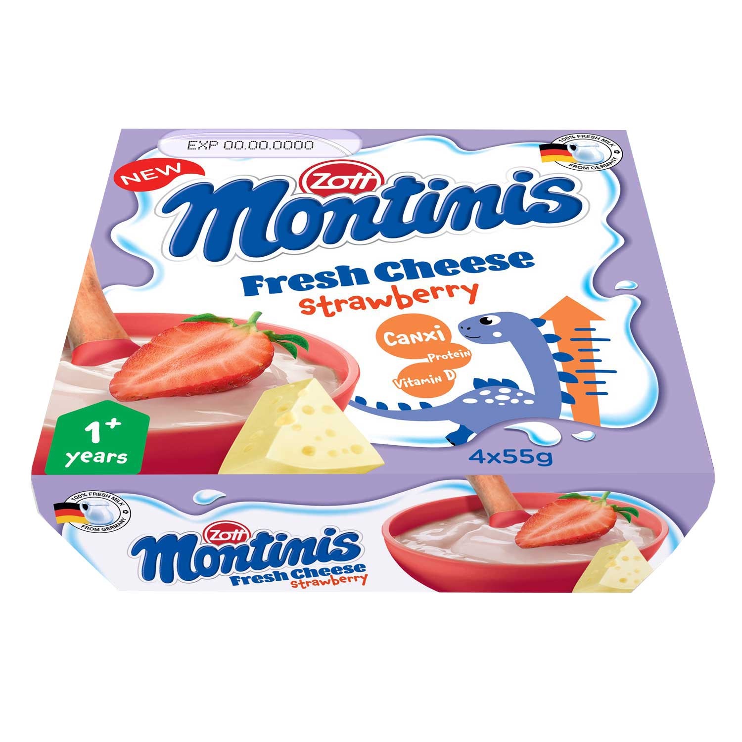 Phô mai tươi Montinis vị Dâu 4x55g hình 2