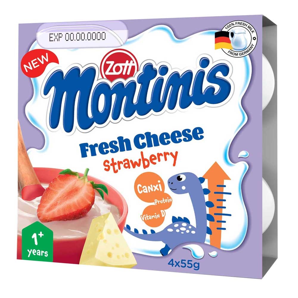 Phô mai tươi Montinis vị Dâu 4x55g hình 1