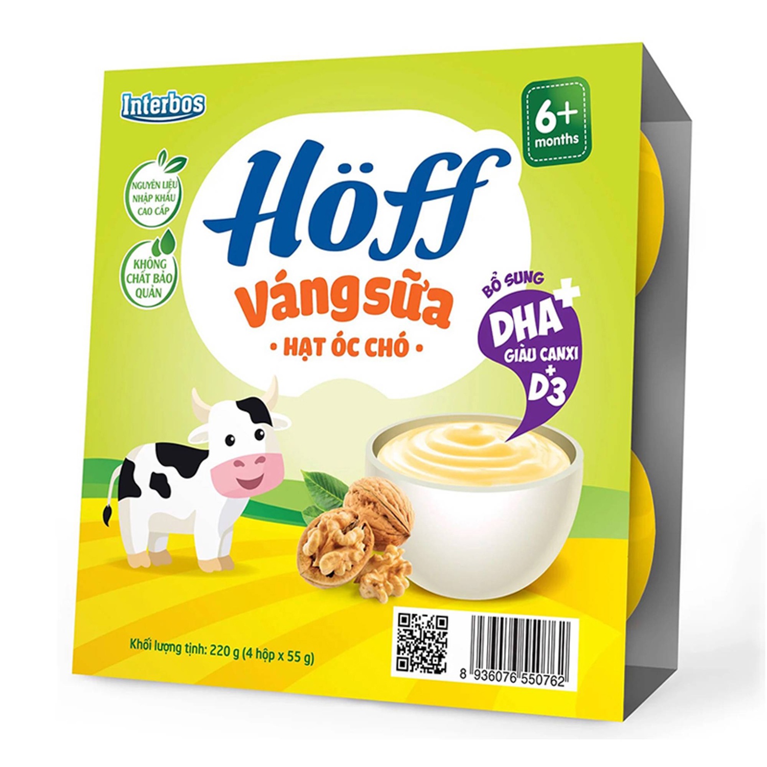 Váng sữa Hoff vị hạt óc chó 4x55g hình 1