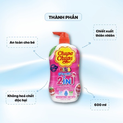 Sữa tắm gội Chuppa Chups hương dâu 600ml hình 1