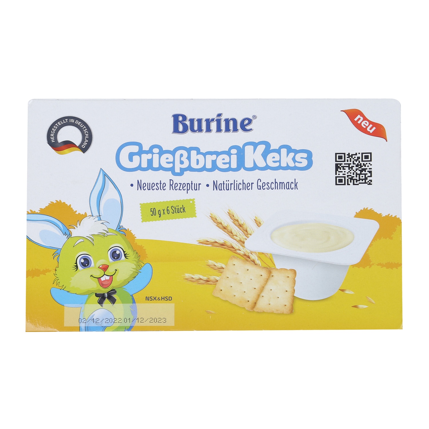 Hạn sử dụng của Cháo sữa Burine vị Bich quy 6x50g Cháo sữa Burine vị bích quy 300g cho bé 6M+ hình 1