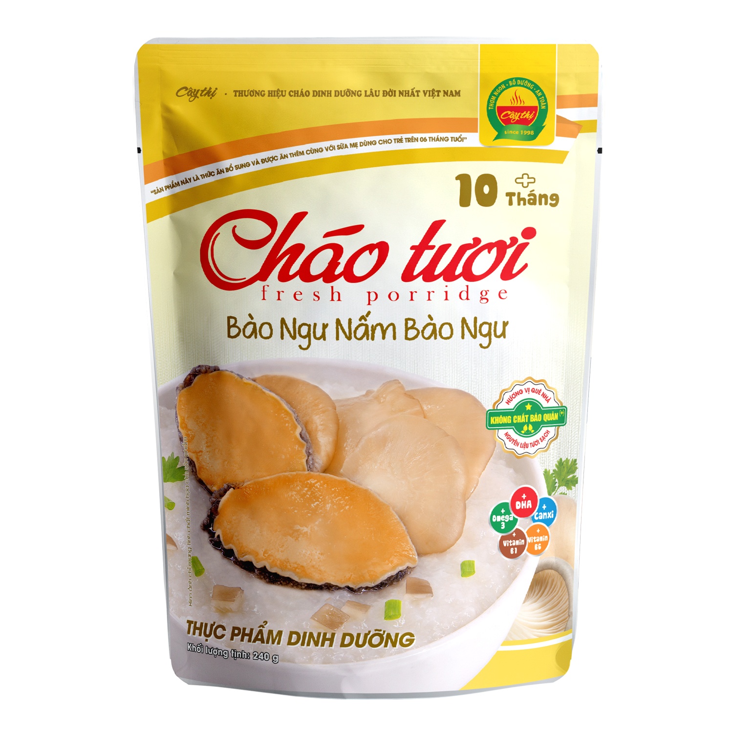 Cháo tươi bào ngư nấm bào ngư Cây Thị cho bé 10M+ (240g) hình 1