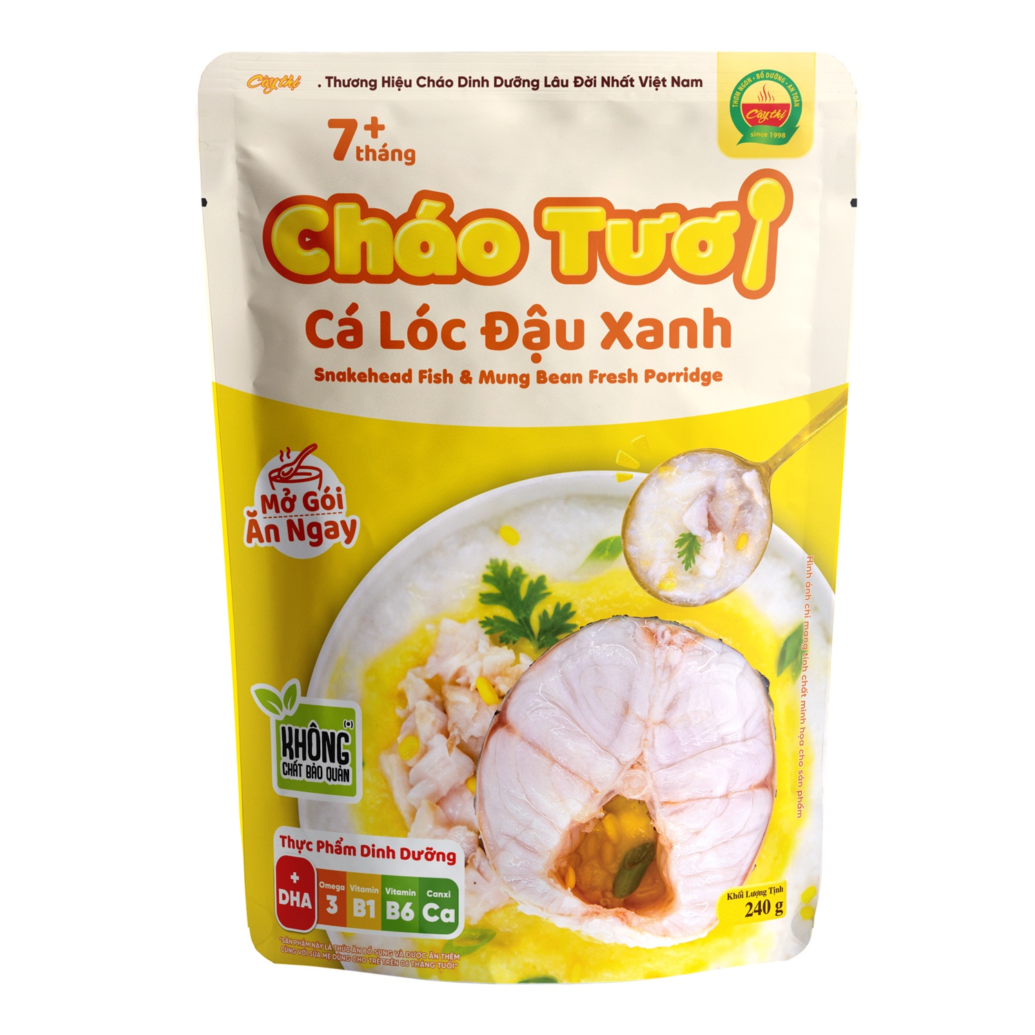 Cháo tươi Cây Thị cá lóc đậu xanh 240g cho bé 7M+ hình 1
