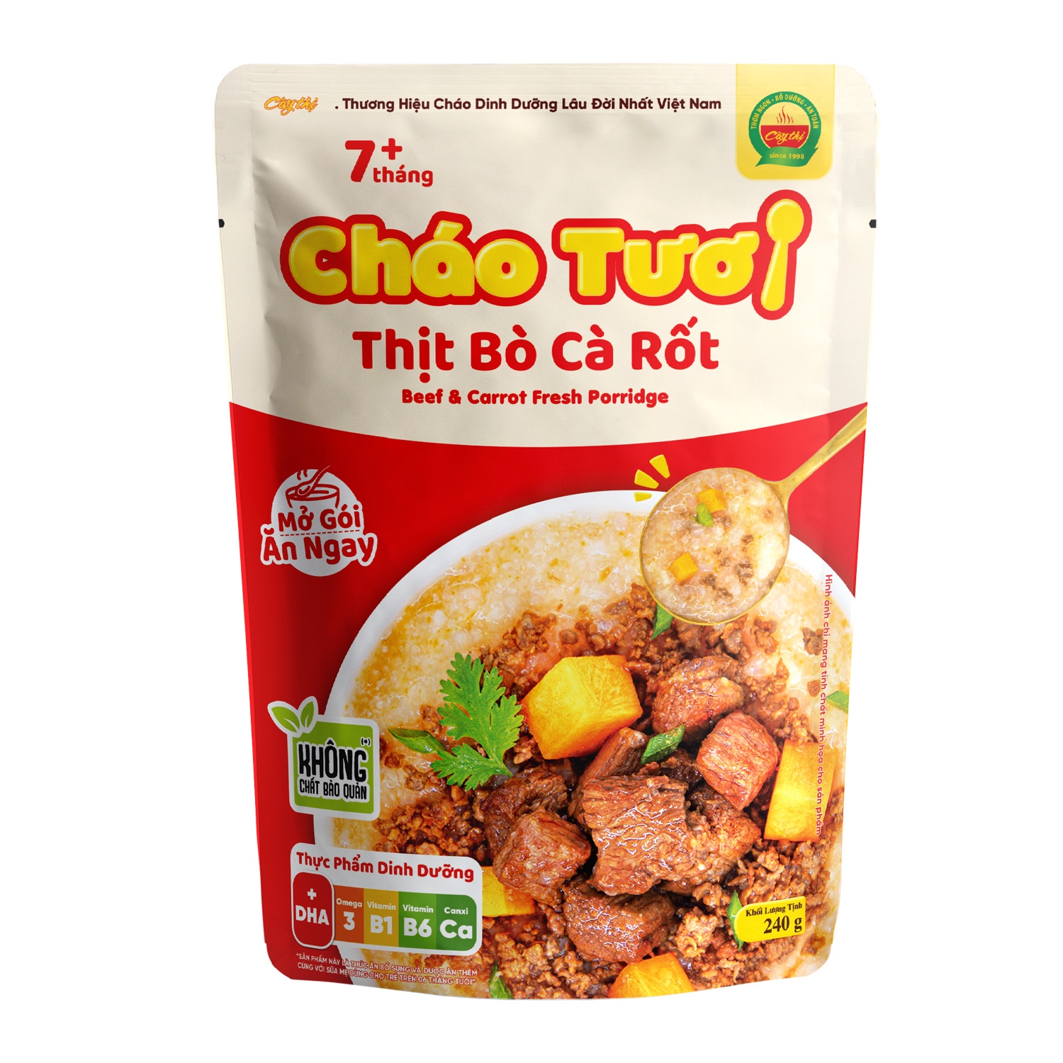 Cháo tươi Cây Thị thịt bò 7M+ 260g Cháo tươi Cây Thị thịt bò 240g cho bé 7M+ hình 1