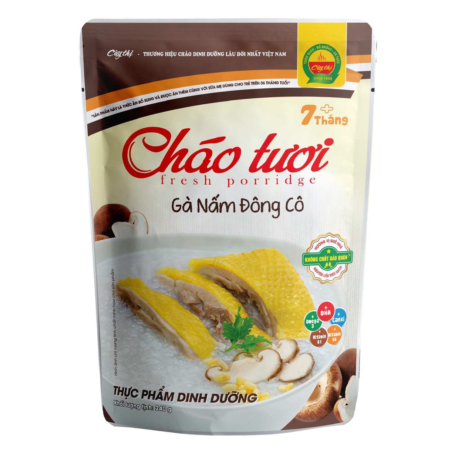 Cháo tươi gà nấm đông cô Cây Thị cho bé 7M+ (240g)