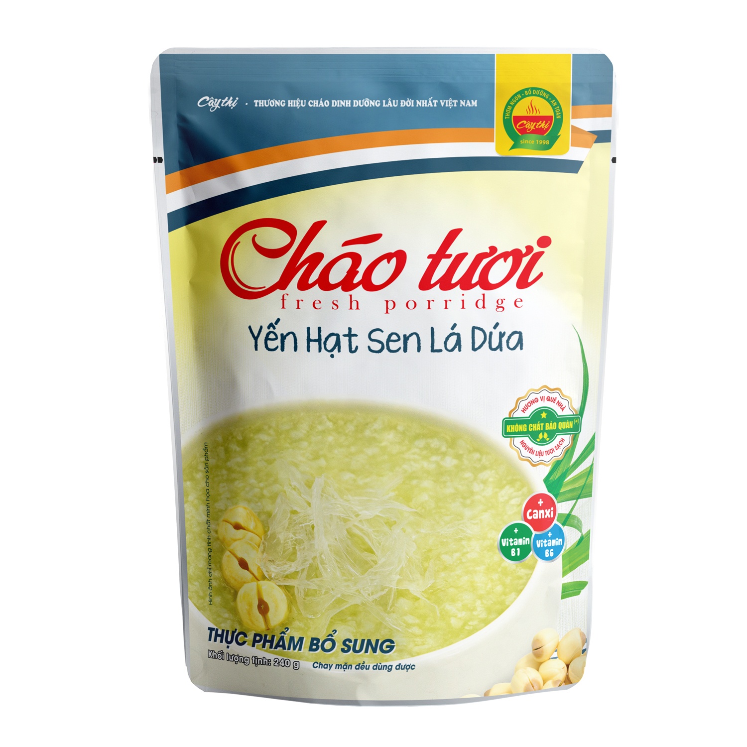 Cháo tươi yến hạt sen lá dứa Cây Thị cho bé 10M+ (240g) hình 1