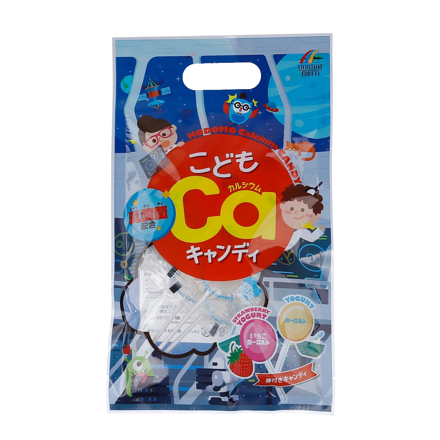 Kẹo mút Canxi Unimat Riken vị sữa chua cho bé hình 1