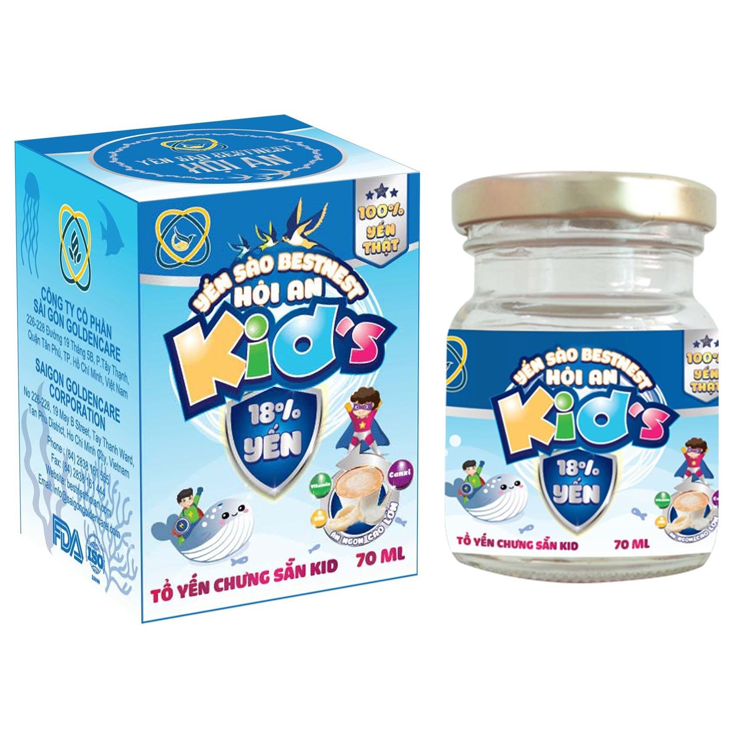 Tổ yến chưng đường phèn Bestnest Hội An Kid's Lọ 70ml hình 1