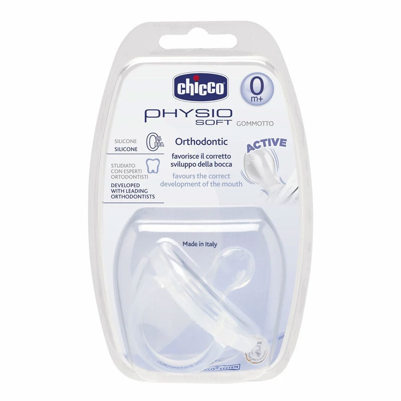 Ty ngậm Chicco silicon 0M+ (Trắng) hình 3